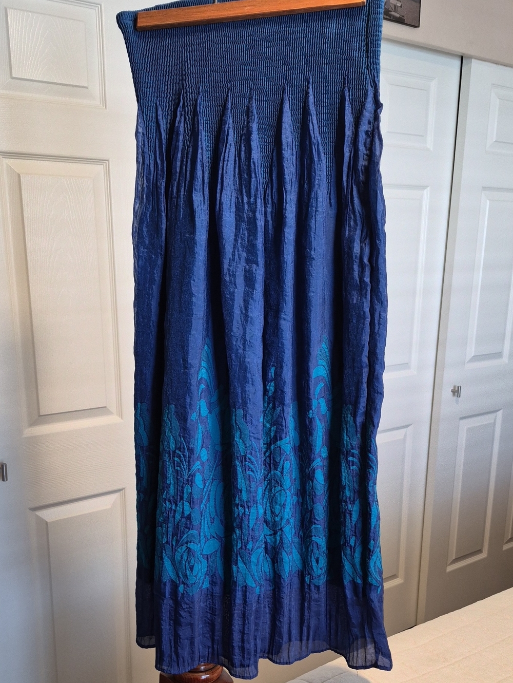 Lapis Royal Blue And Teal Strapless Tube Dress